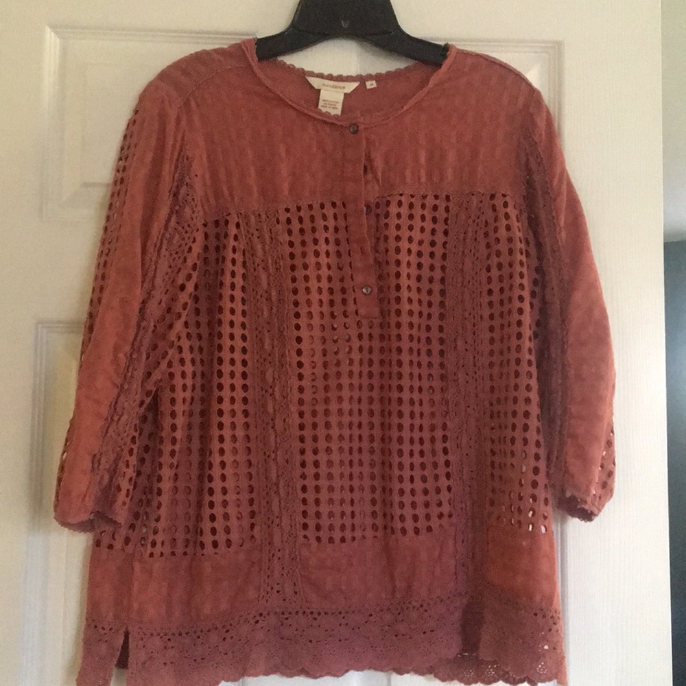 Eyelet lace Henley